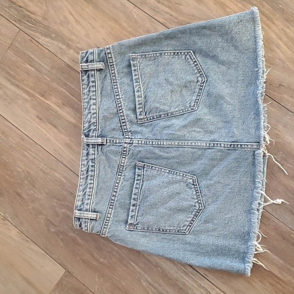 Free People Womens Zip Front Mini Denim Copper Blue Jean Skirts sz 28/4/S - Picture 6 of 9